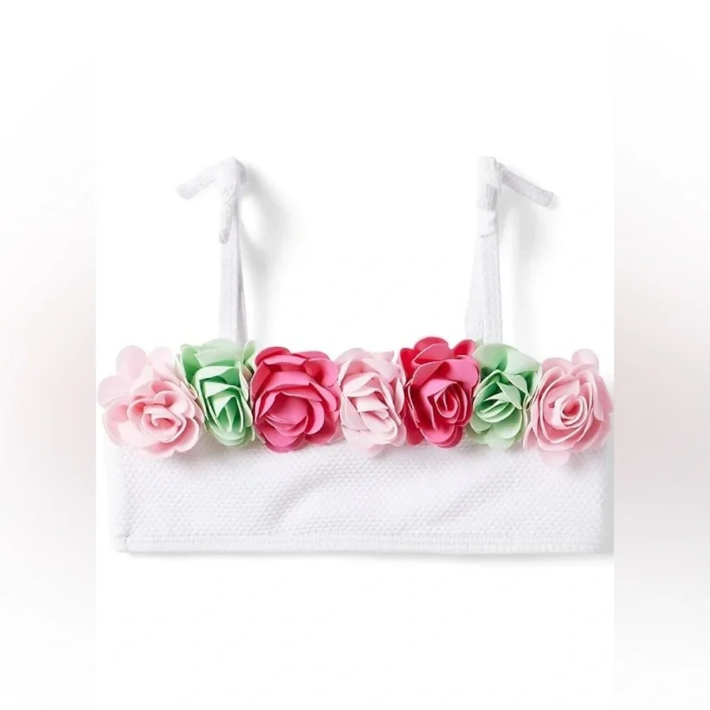 JANIE AND JACK 3D FLORAL 2 PIECE SWIMSUIT - Picture 3 of 3
